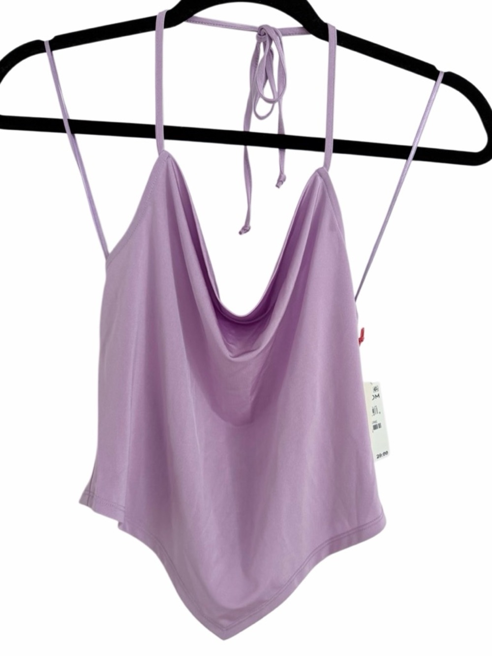 NWT Open Edit Lavender Strappy Backless Halter Crop Top
